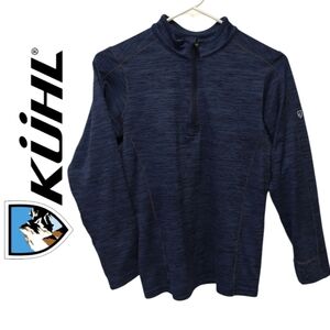 Kuhl Sweater Youth Large 14/16 1/4 Zip Navy Blue Collared